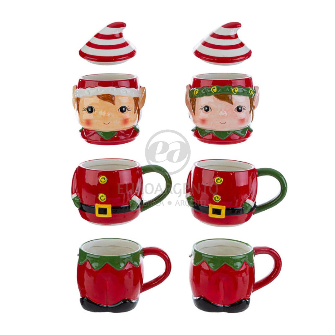 Set 2 tazze + scatola elfo (2 MODELLI ASSORTITI)