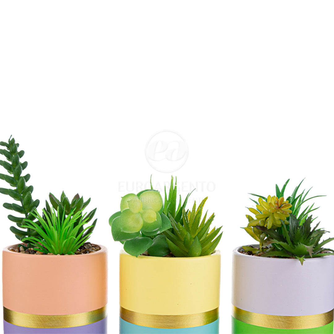 Vasetto piantina artificiale bicolore