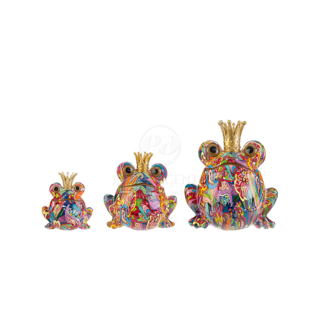 Salvadanaio frog resina multicolor (medio)