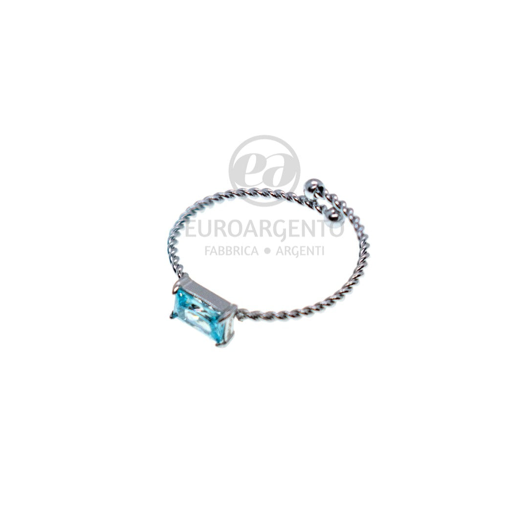 LINEA EUFORIA - Anello c/pietra rettangolare (Orizzontale) - VARI COLORI