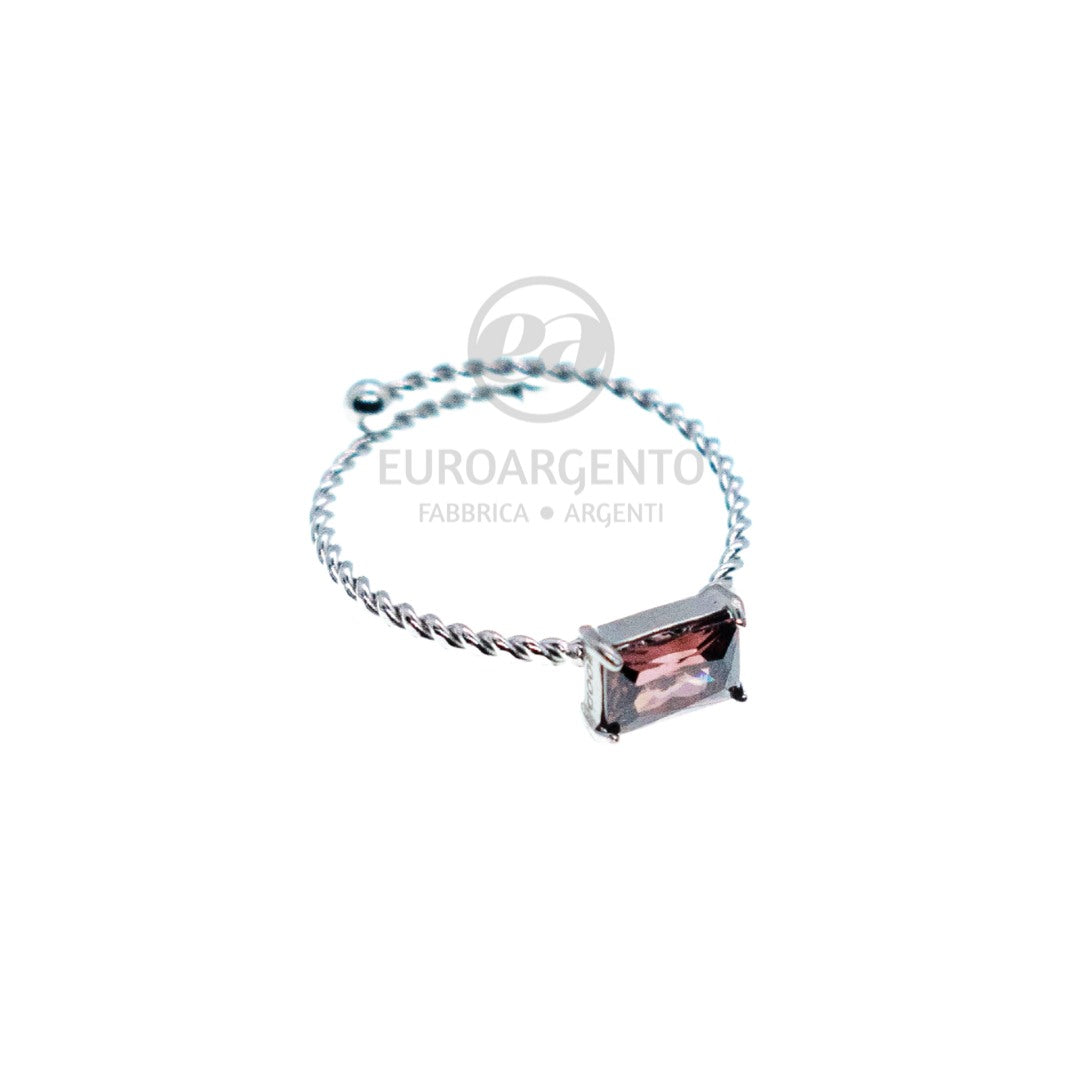 LINEA EUFORIA - Anello c/pietra rettangolare (Orizzontale) - VARI COLORI