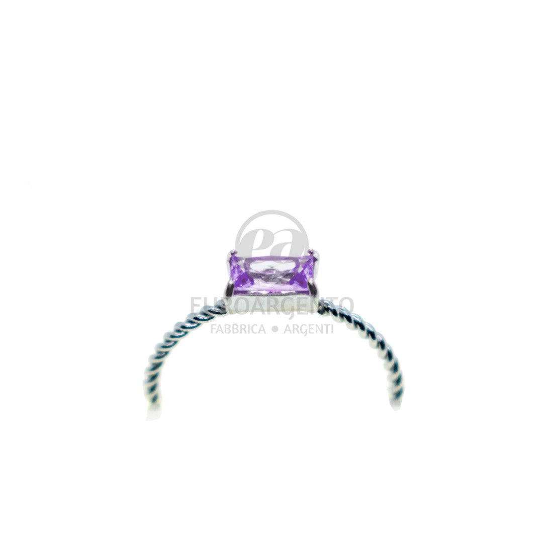 LINEA EUFORIA - Anello c/pietra rettangolare (Orizzontale) - VARI COLORI