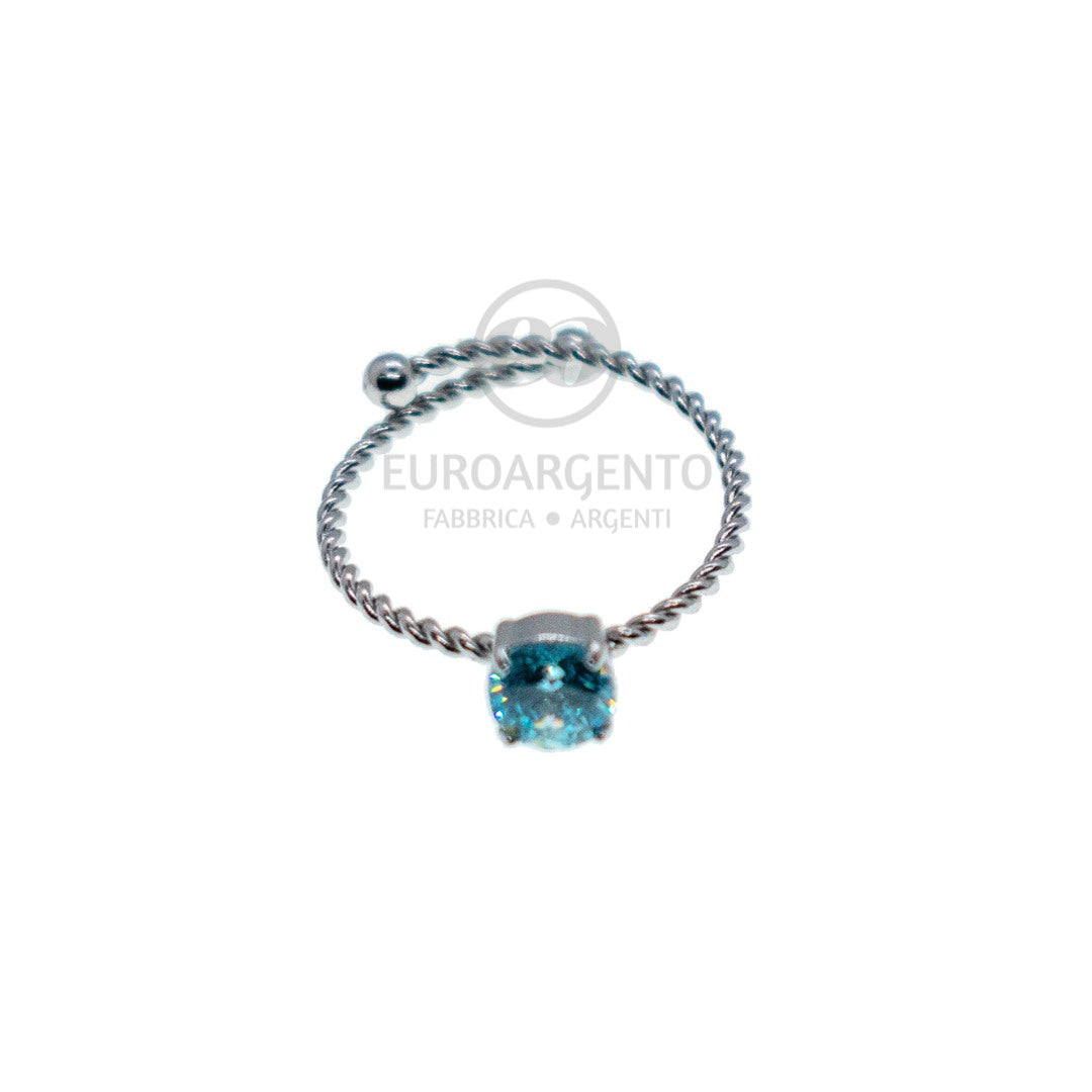LINEA EUFORIA - Anello c/pietra tonda - VARI COLORI