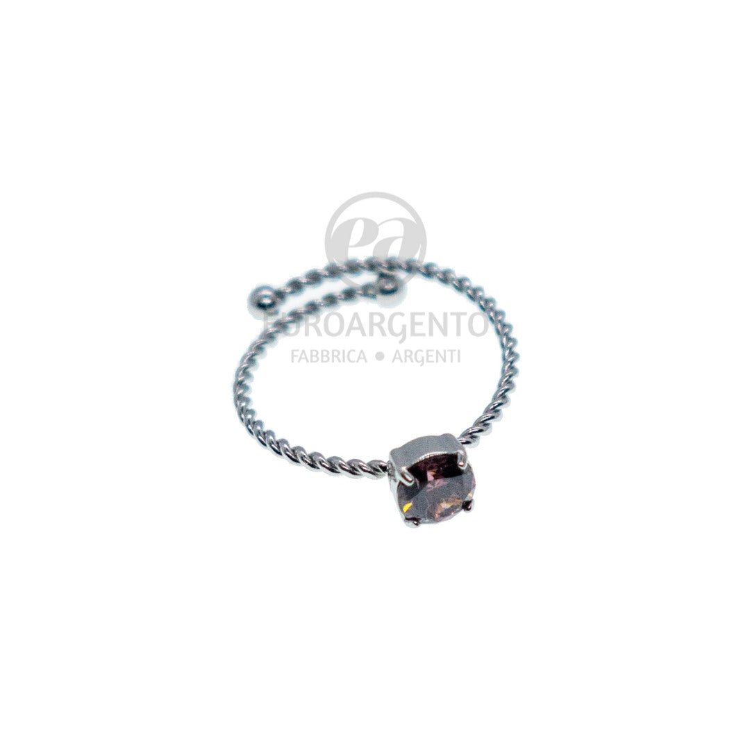 LINEA EUFORIA - Anello c/pietra tonda - VARI COLORI