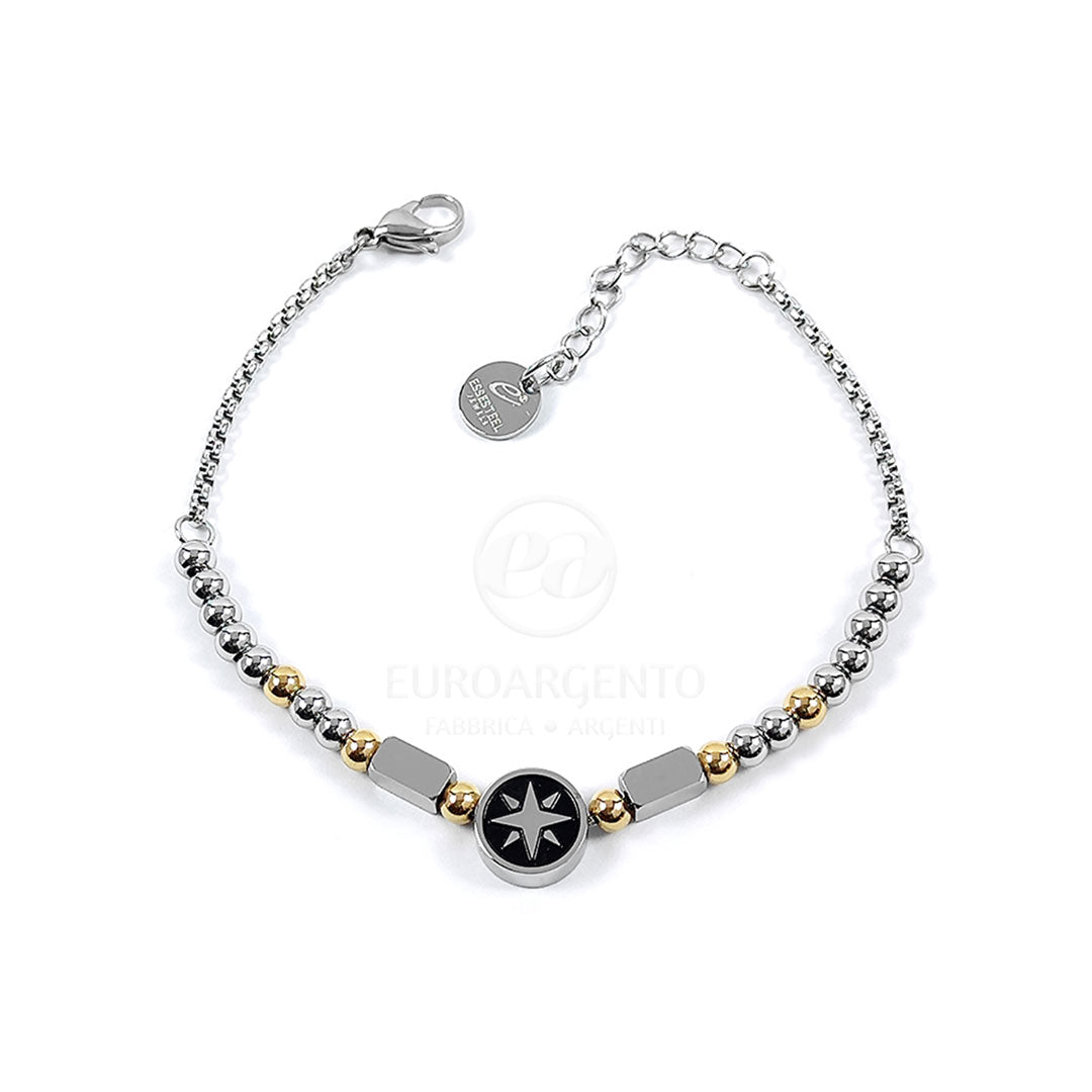 Bracciale con cialda con rosa dei venti