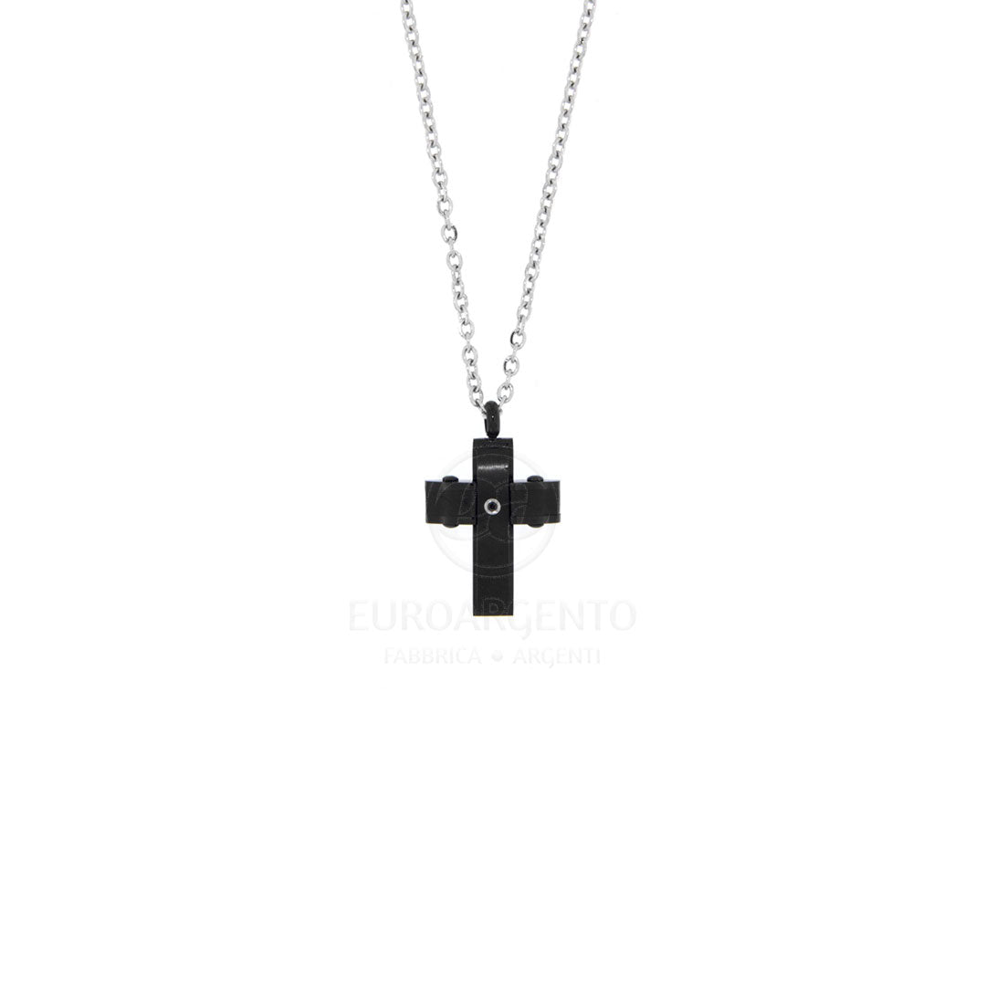 Collana croce nero