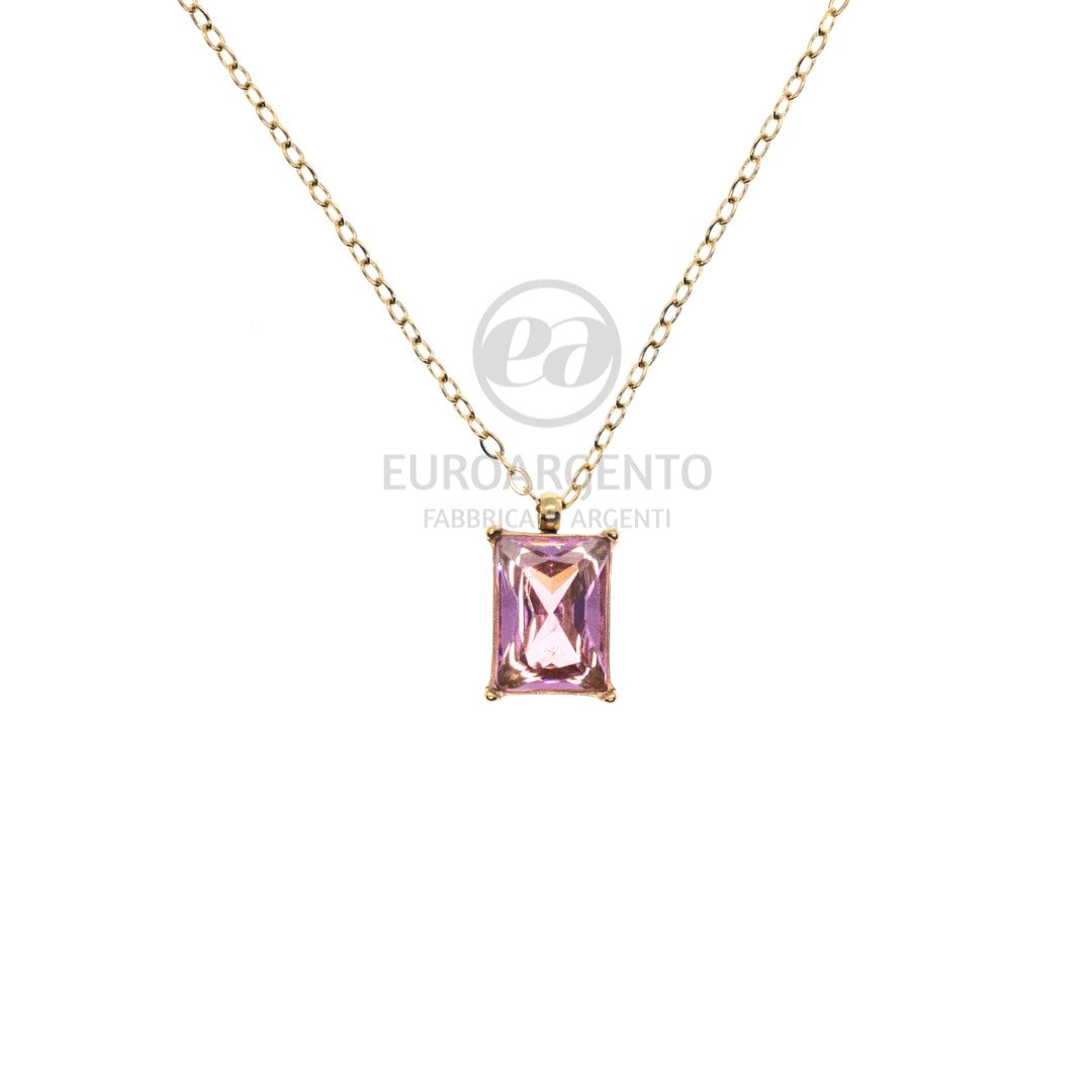 LINEA EUFORIA - Collana c/pietra rettangolare - VARI COLORI