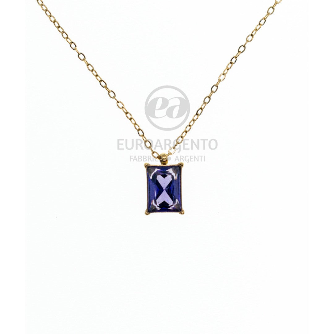 LINEA EUFORIA - Collana c/pietra rettangolare - VARI COLORI