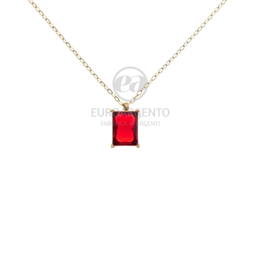 LINEA EUFORIA - Collana c/pietra rettangolare - VARI COLORI