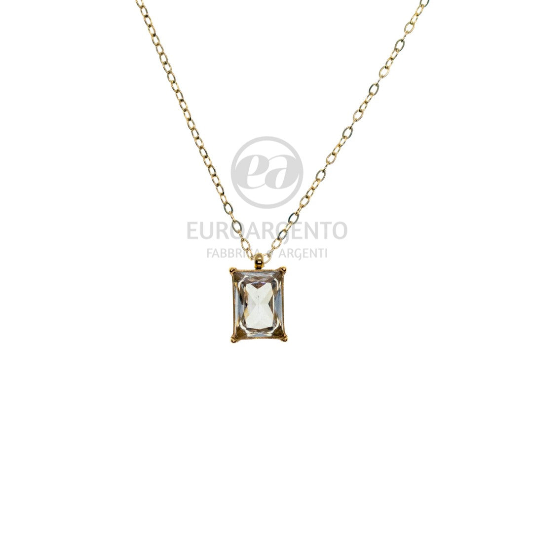 LINEA EUFORIA - Collana c/pietra rettangolare - VARI COLORI