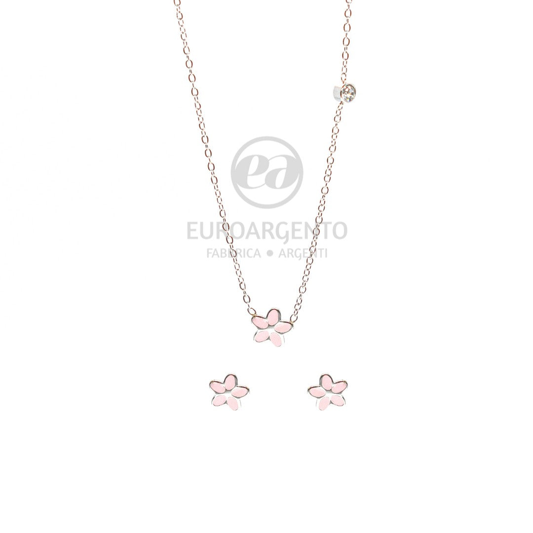 LINEA EUFORIA - Completo collana e orecchini MARGHERITA ROSA - VARI COLORI