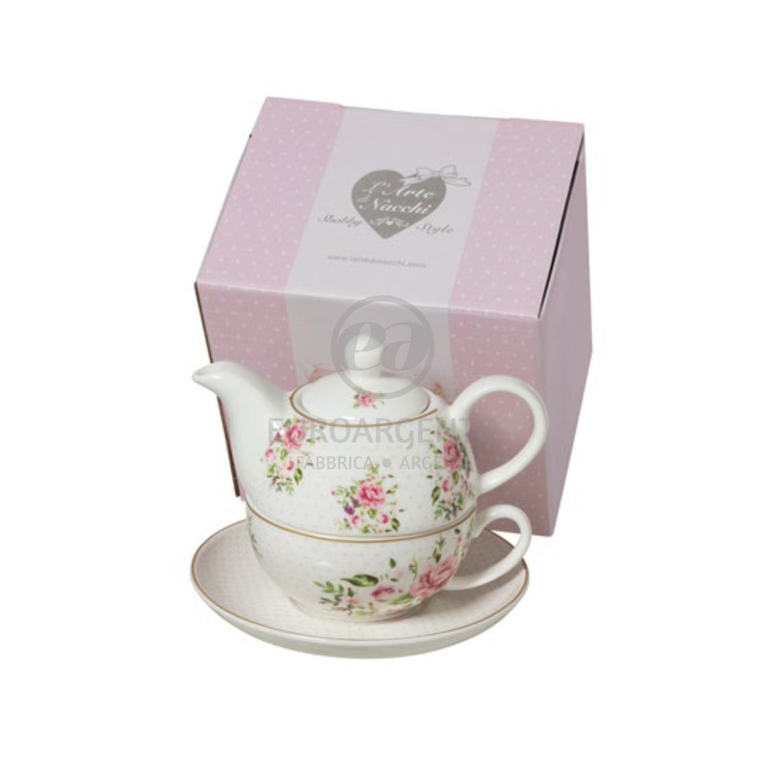 TEA FOR ONE - con fiorellini e pois (Bianco)