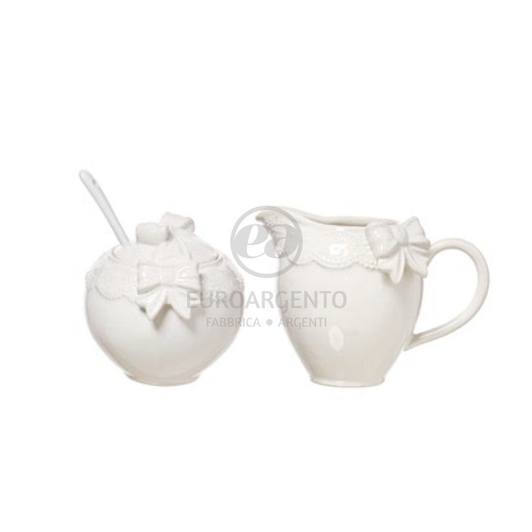 Set Lattiera e Zuccheriera c/fiocchetto