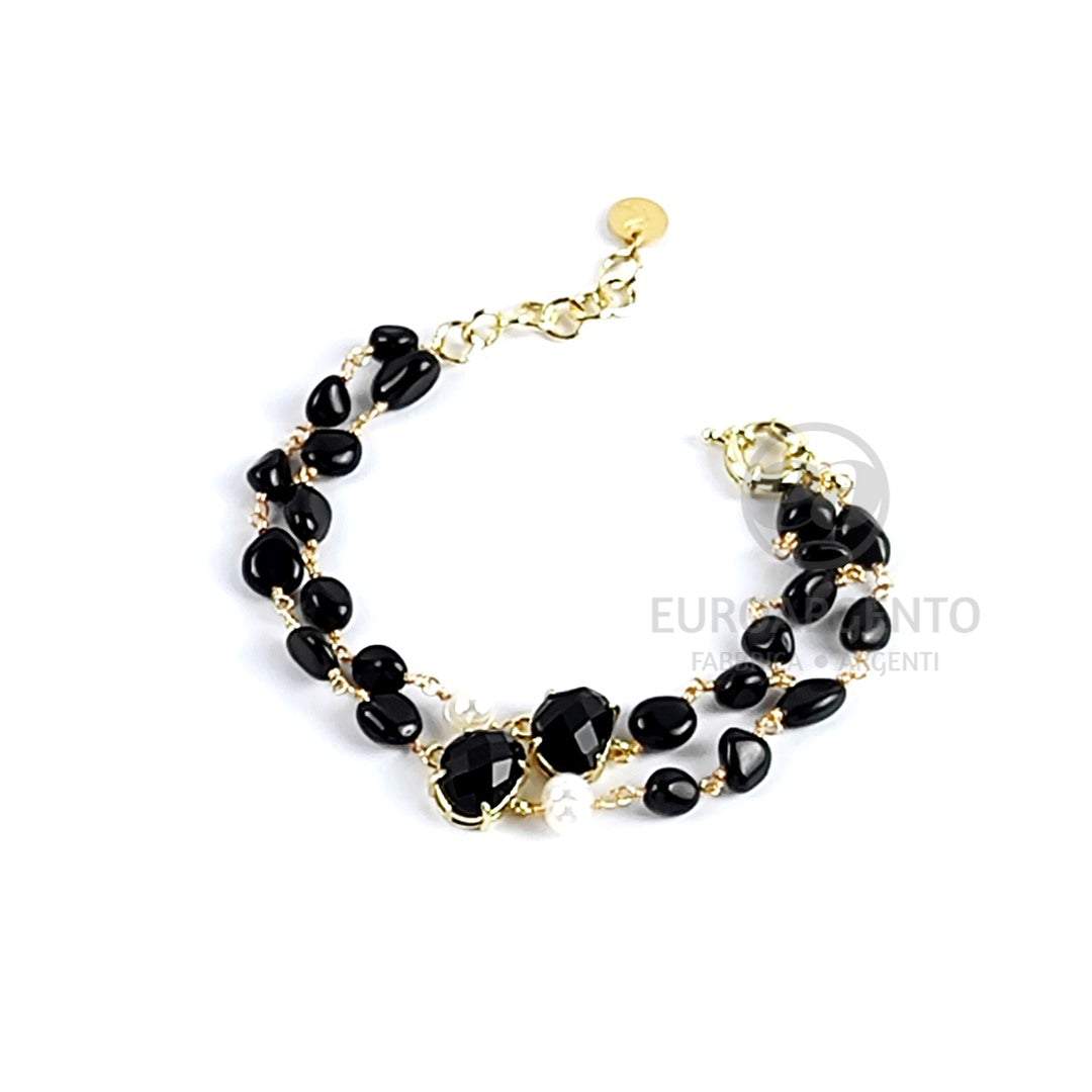 Bracciale c/pietre naturali Nere