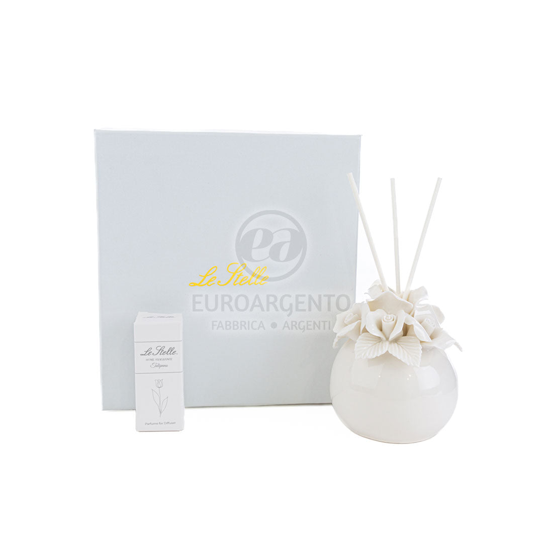 Profumatore rosa porcellana bianco (piccolo)