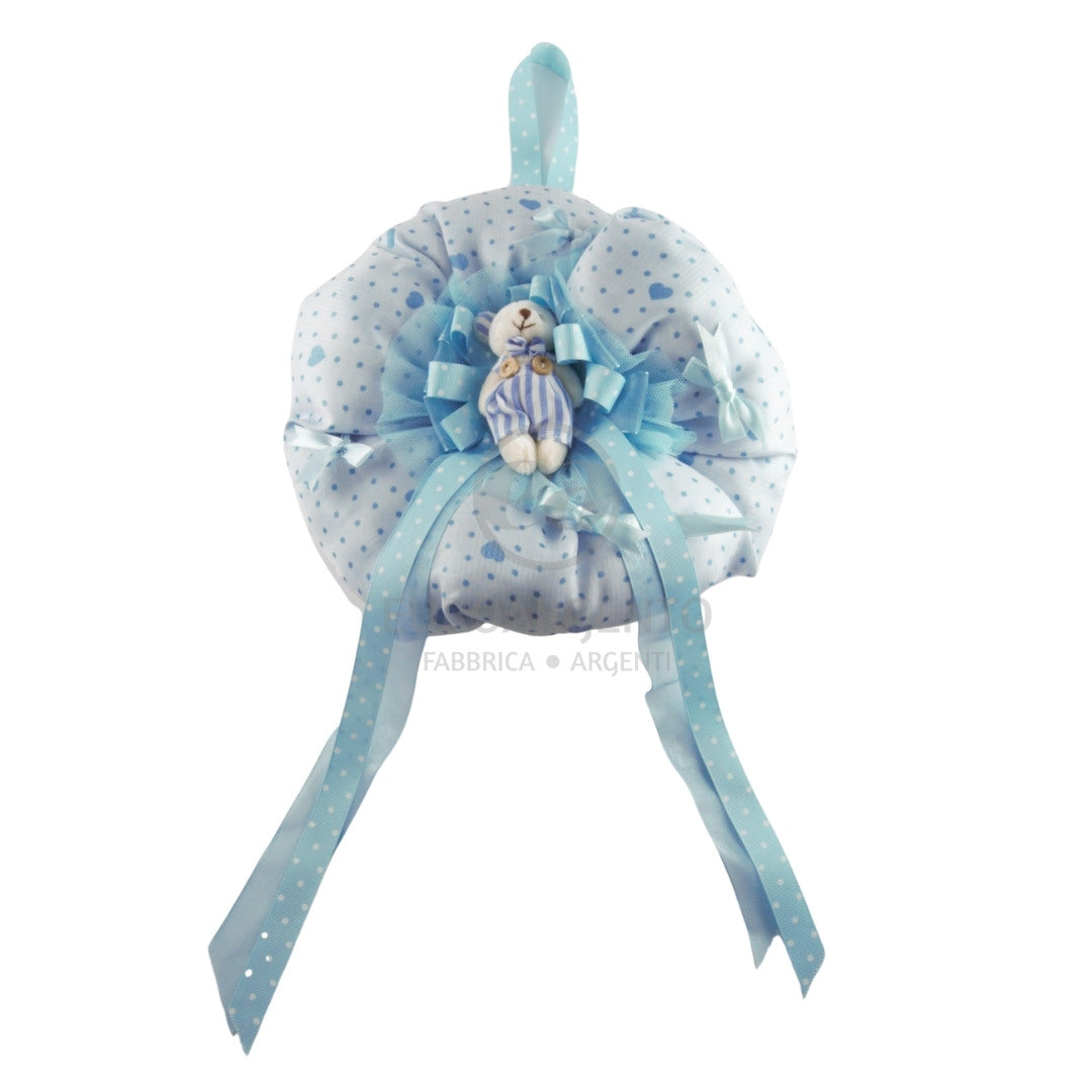 Fiocco nascita pois (celeste)