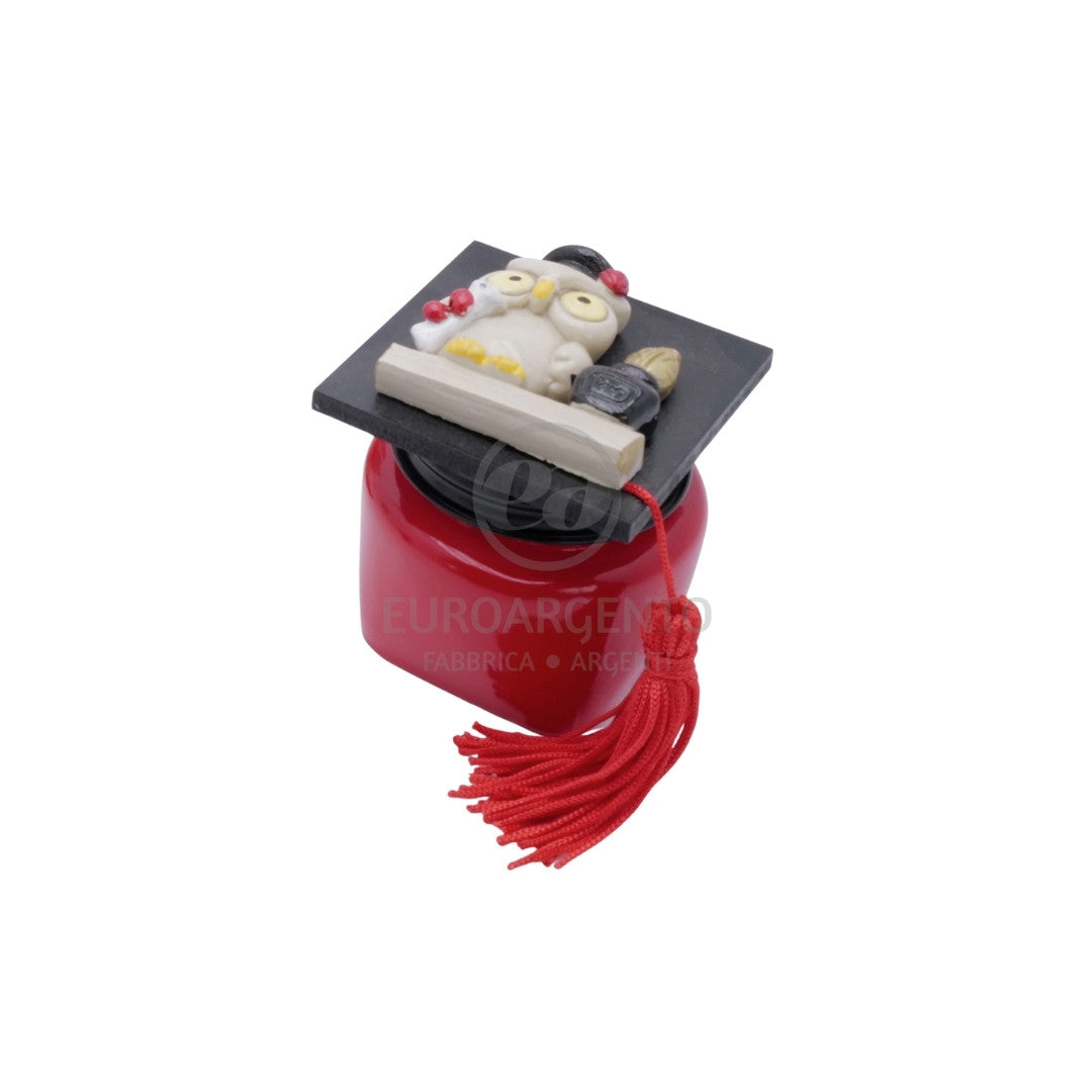 Candela con gufo (rosso)