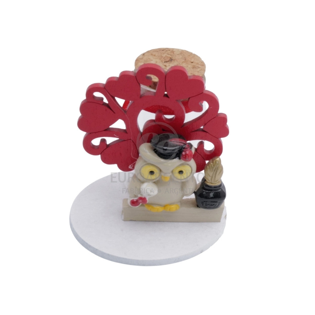 Portaconfetti con gufo e albero della vita (rosso)
