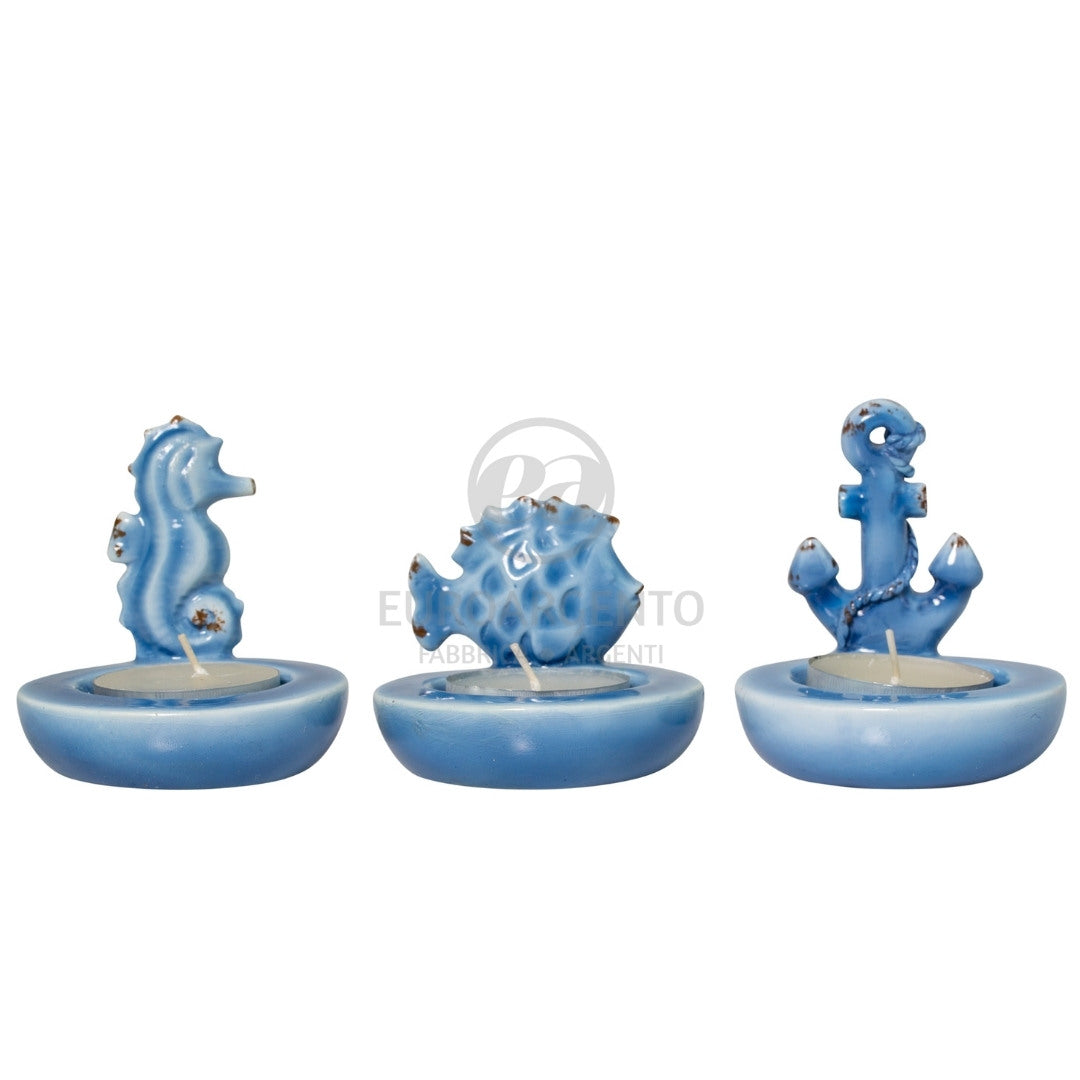 Tema marino - Porta candela con candela