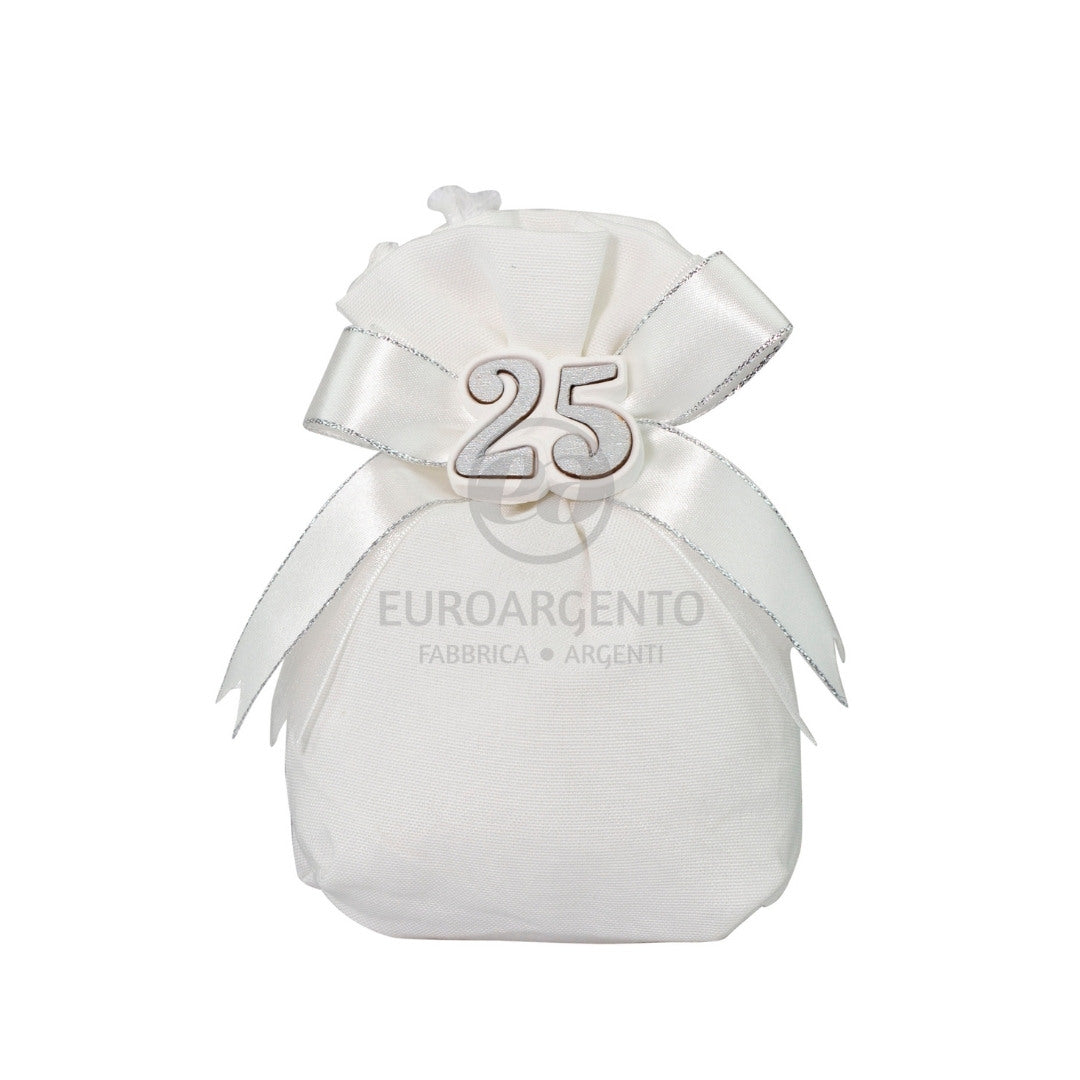 Sacchettino porta confetti con gessetto 25'' (bianco)