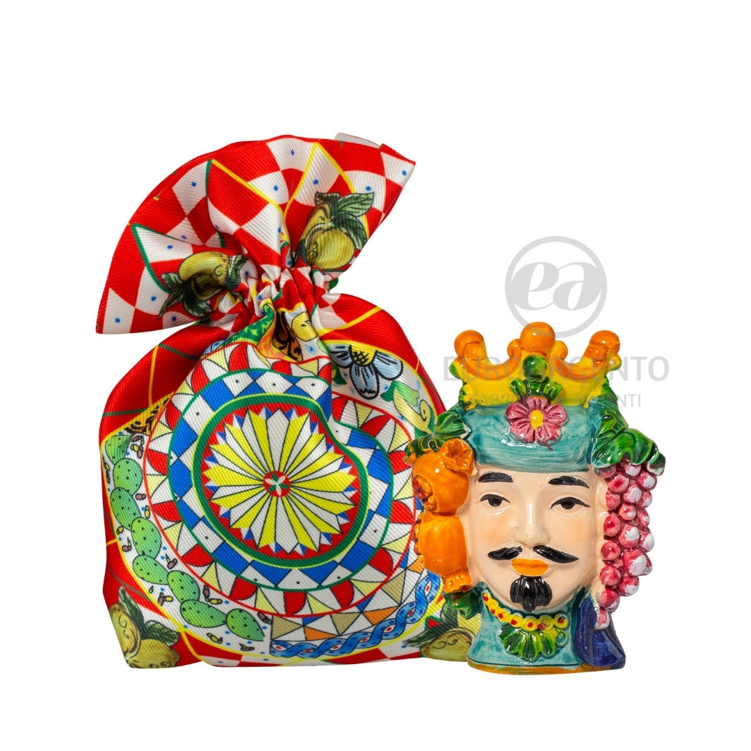 Sacchettino porta confetti con magnete testa di moro King frutti