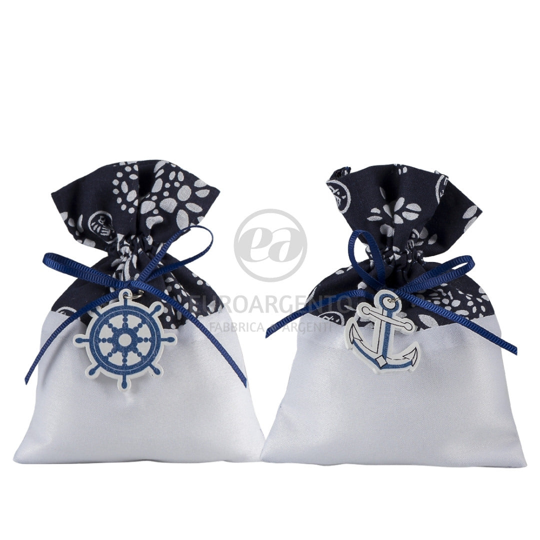 Tema marino - Sacchettino porta confetti (bianco/blu)