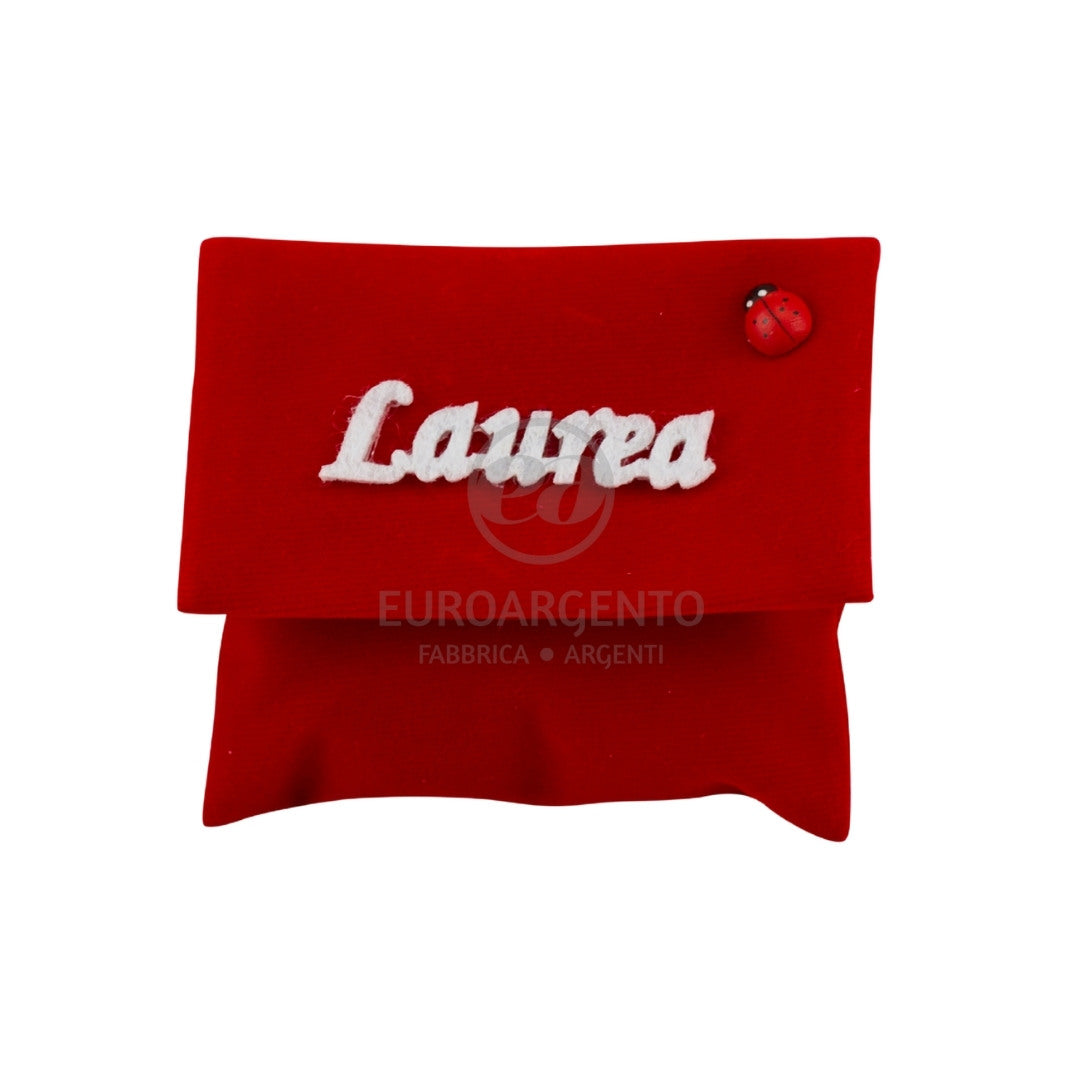 Bustina porta confetti laurea e coccinella (rosso)