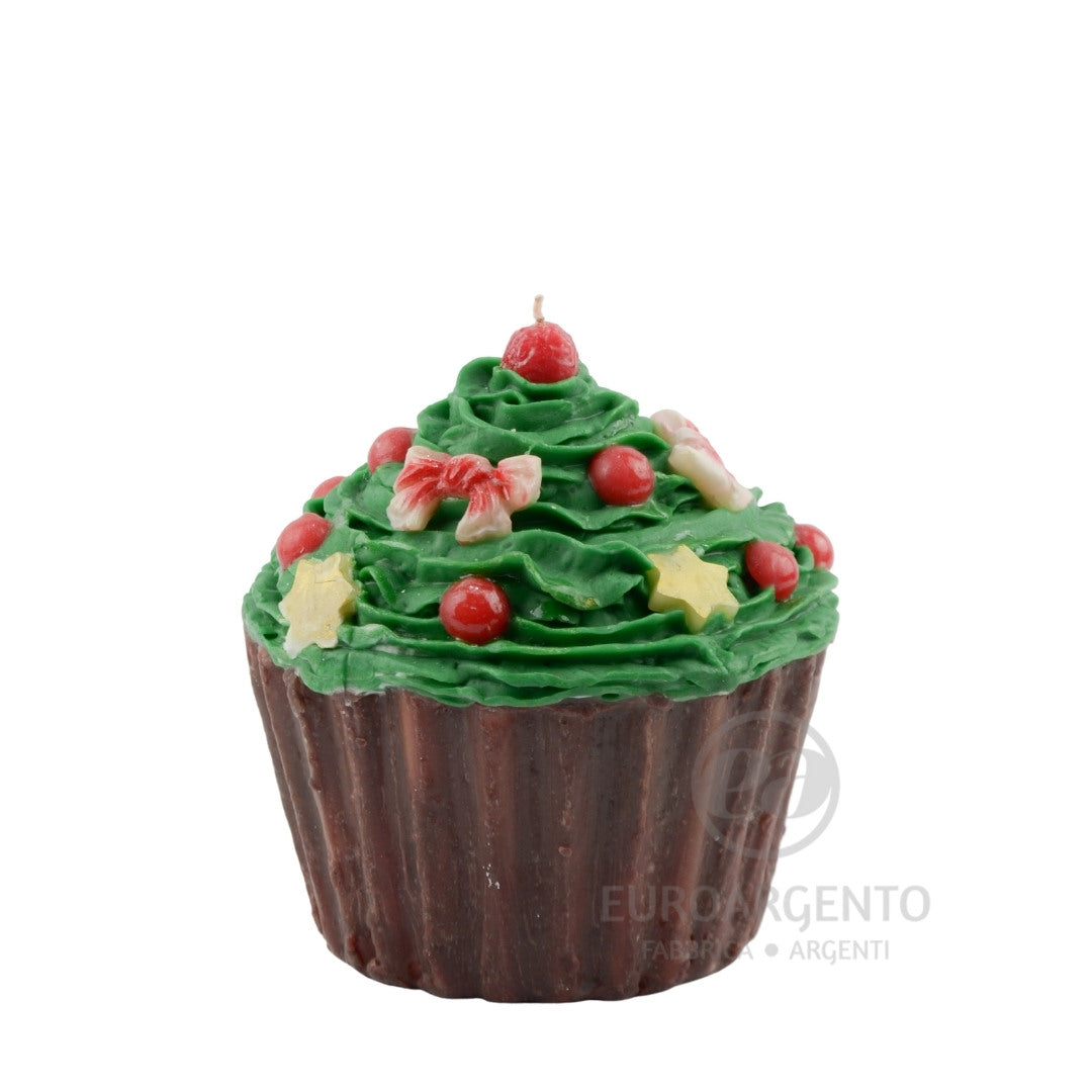 Candela cupcake natalizio
