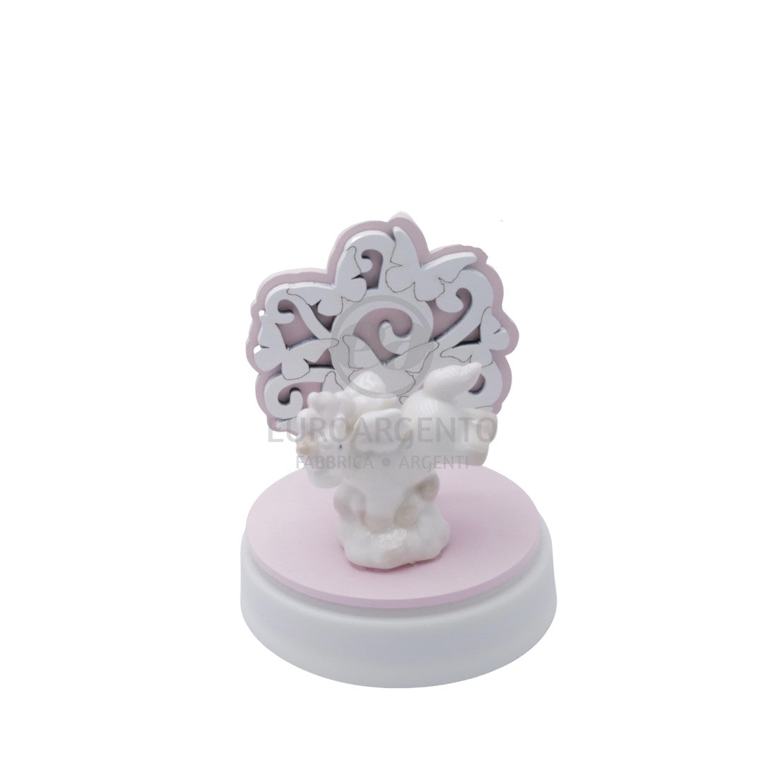 Carillon albero della vita con unicorno (rosa)