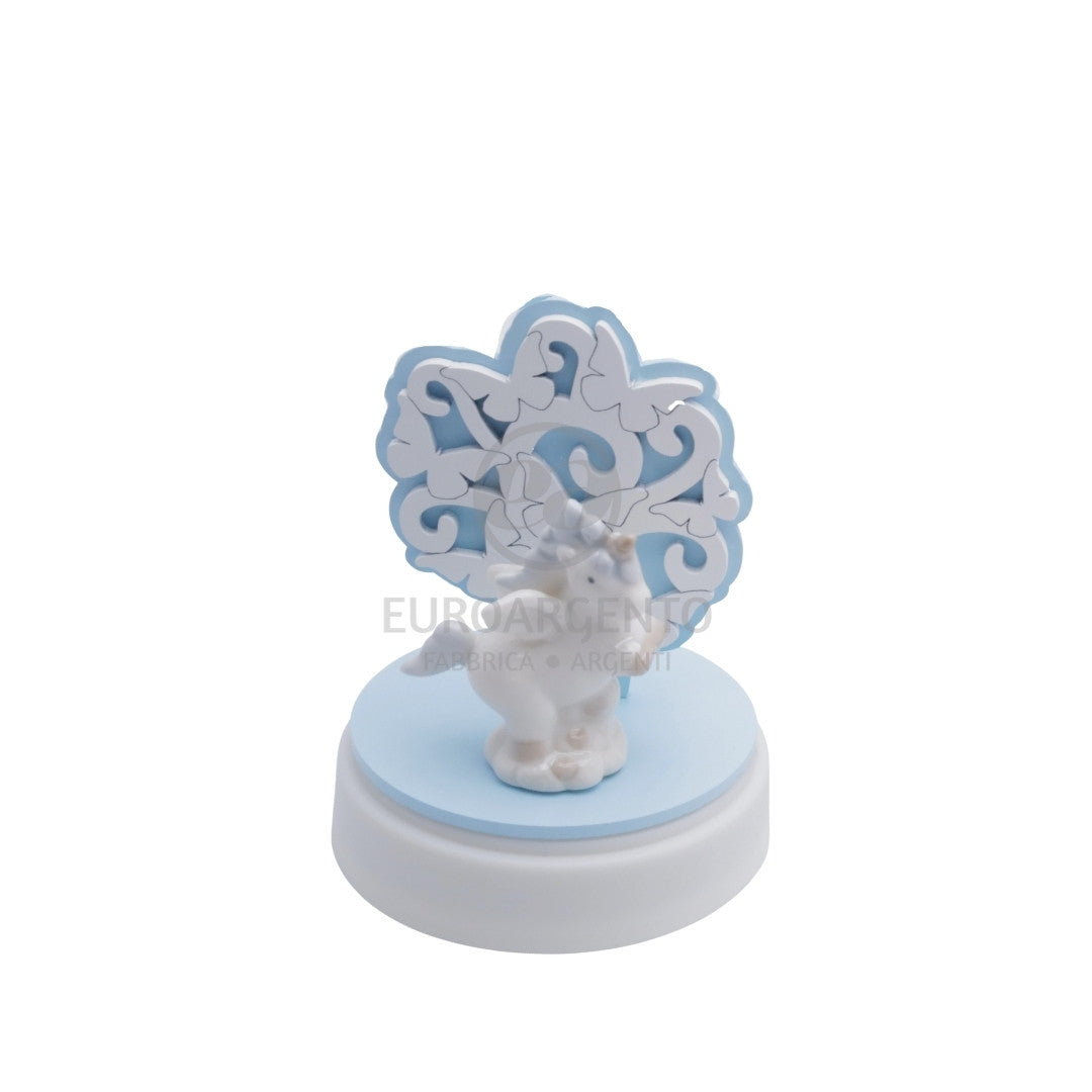 Carillon albero della vita con unicorno (azzurro)