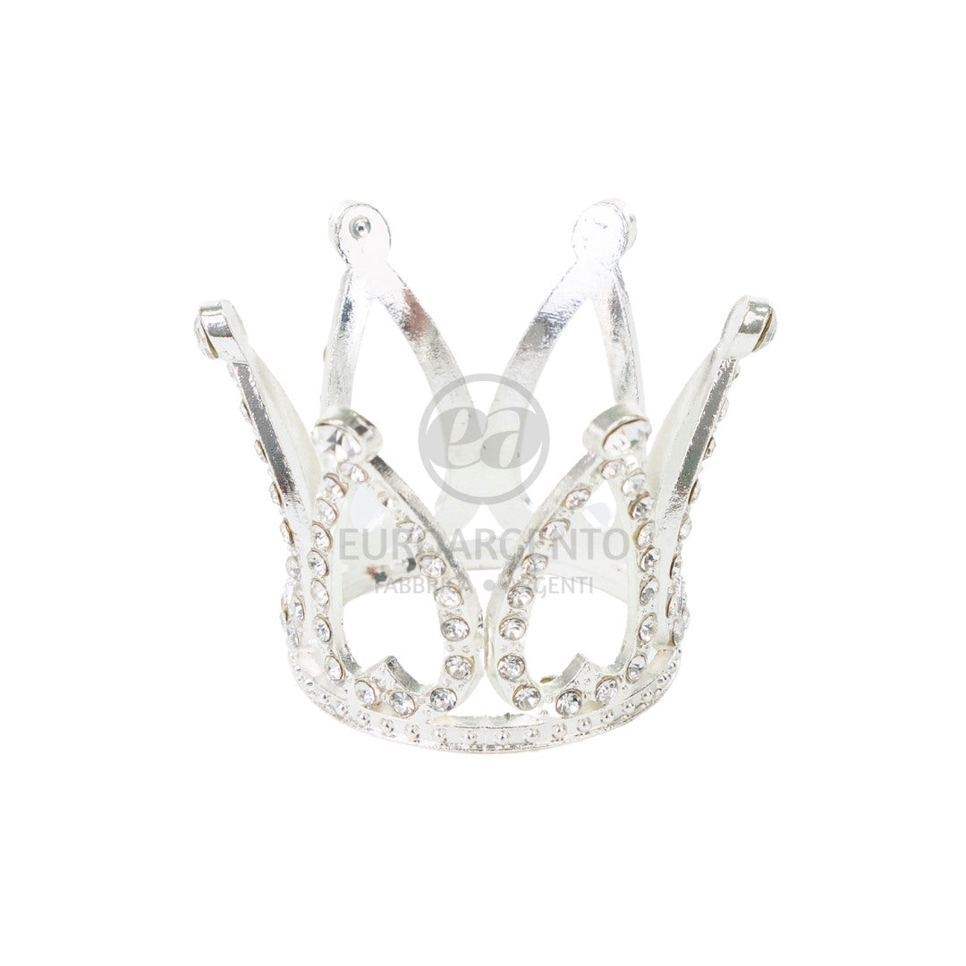 Coroncina argento con strass