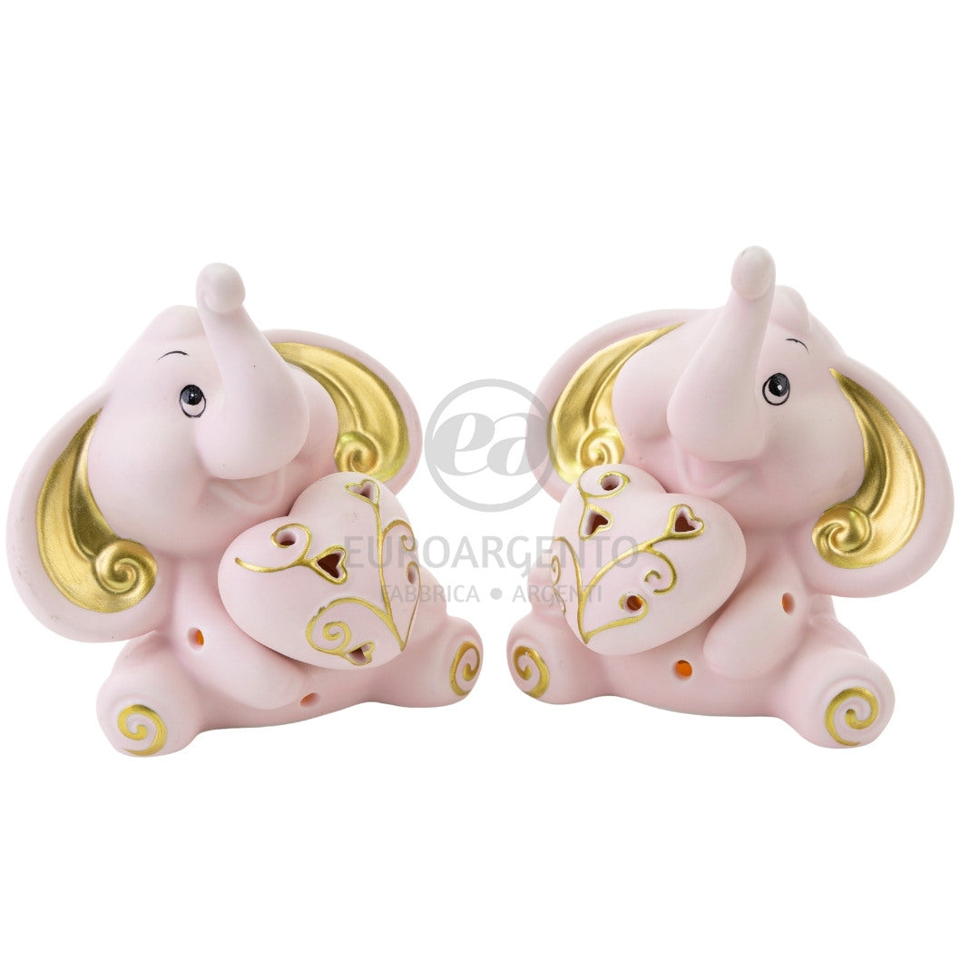 Elefantino con led (rosa e oro)