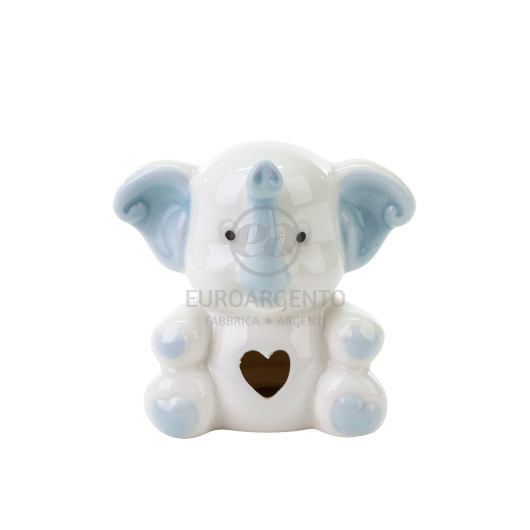 Elefantino con cuore (bianco e celeste)