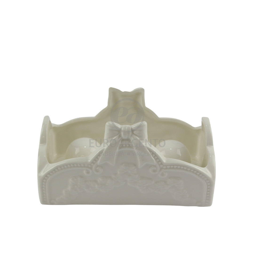 Porta bicchieri doppio decoro fiocco