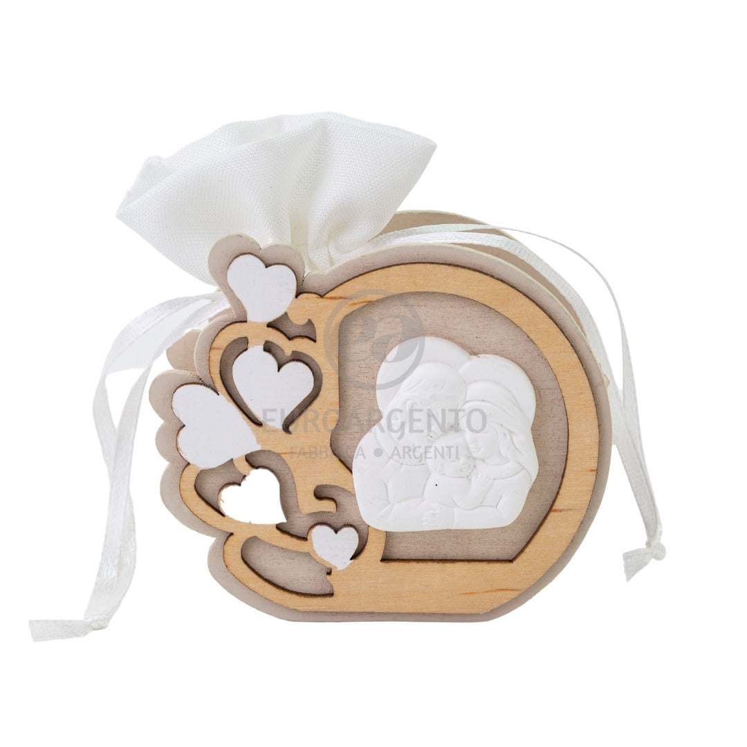 Porta sacchetto con sacra famiglia e cuori