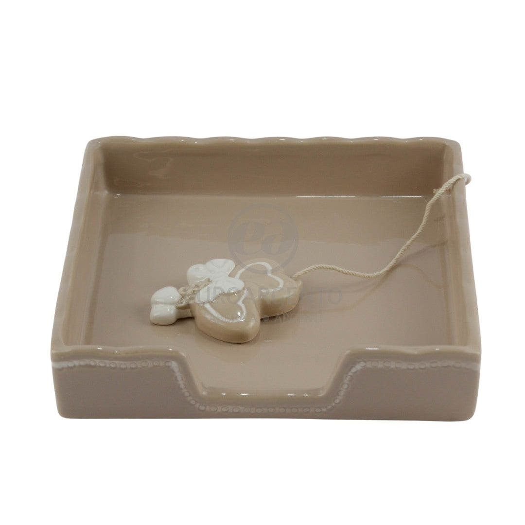 Portatovaglioli cuori e fiocco