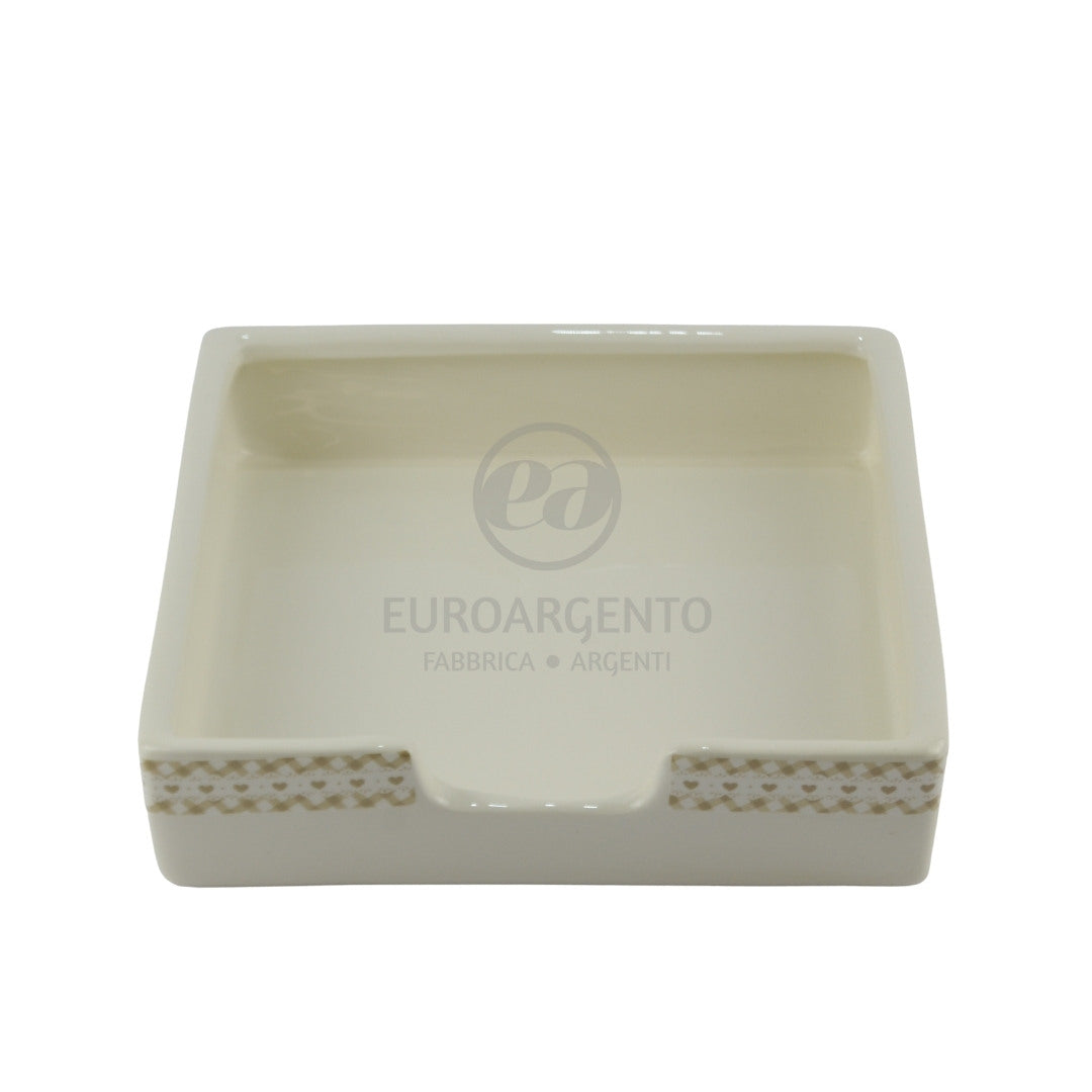 Portatovaglioli decoro scozzese con cuori