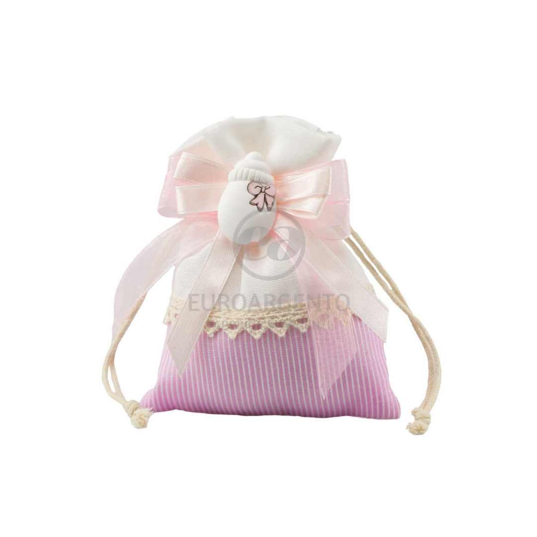 Sacchettino con biberon (bianco/rosa)