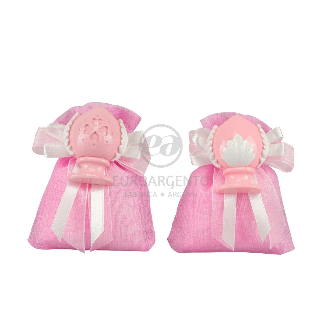 Sacchettino porta confetti con magnete pumo (rosa)