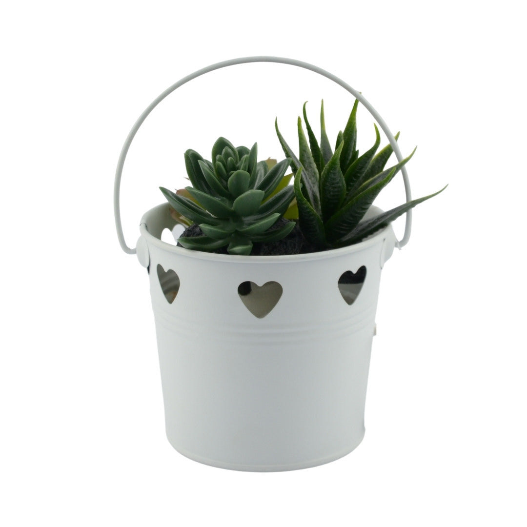 Secchiello con cuori h11cm