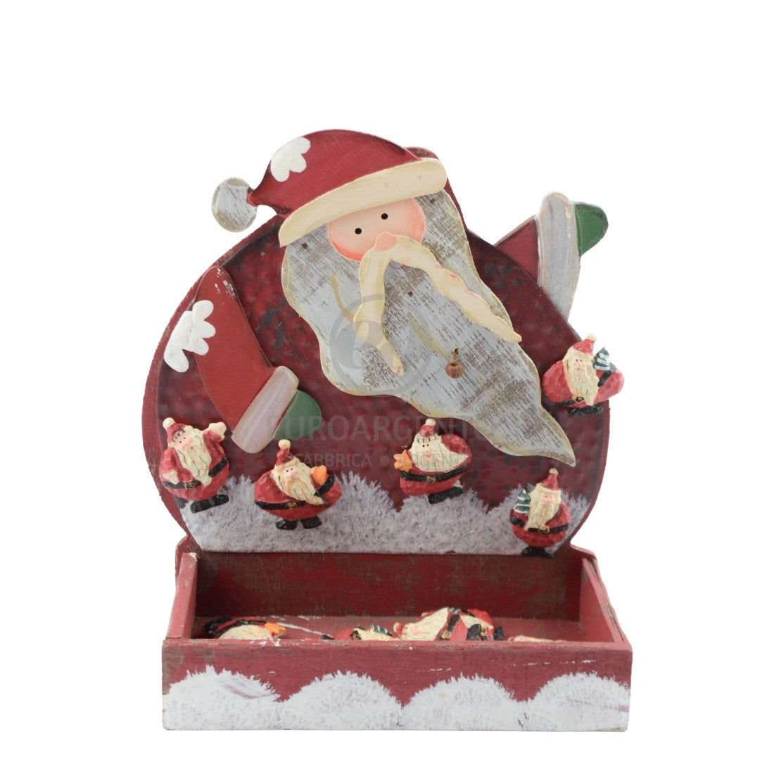 Espositore a forma di Babbo Natale e calamite assortite