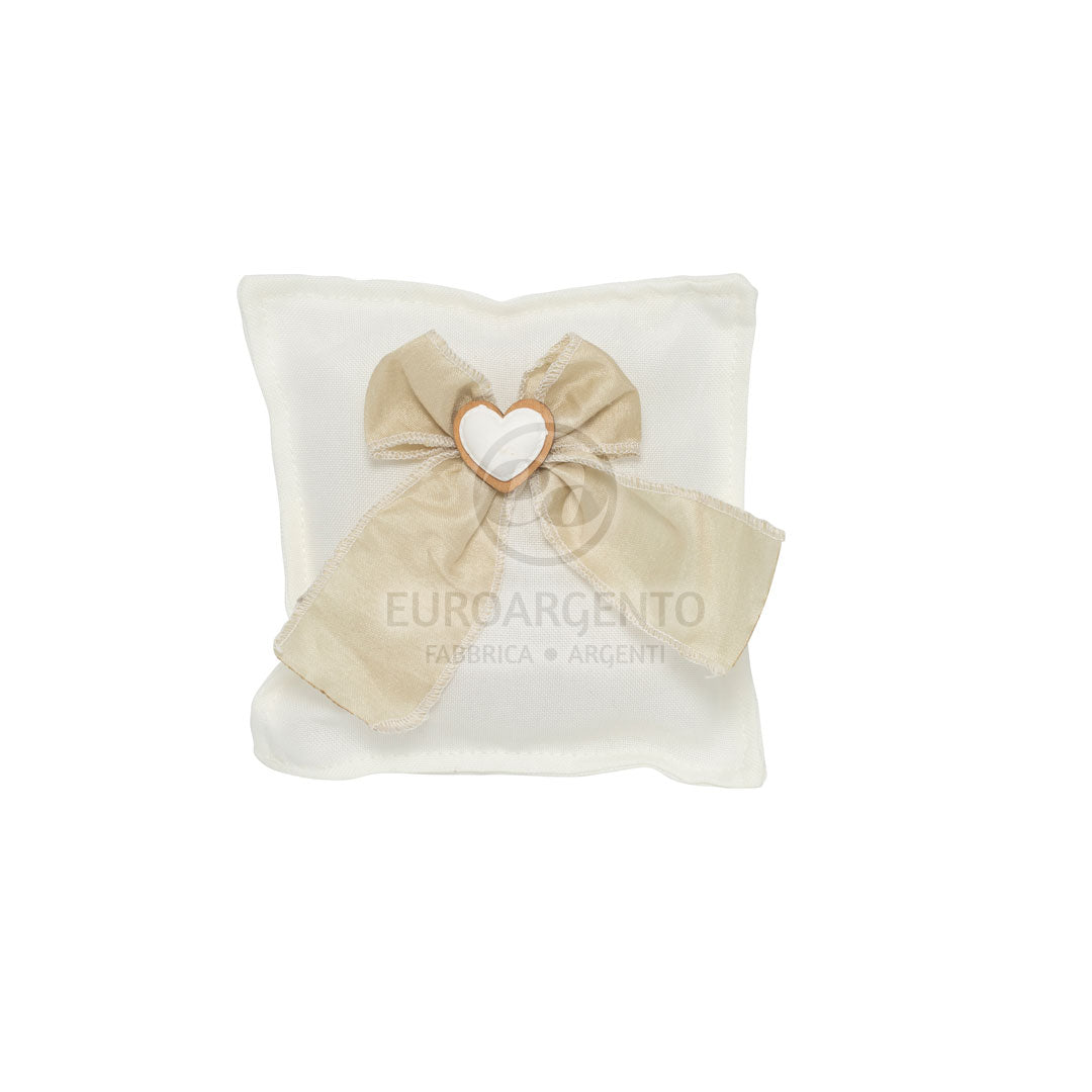 Cuscino porta confetti quadrato con gessetto cuore (bianco)