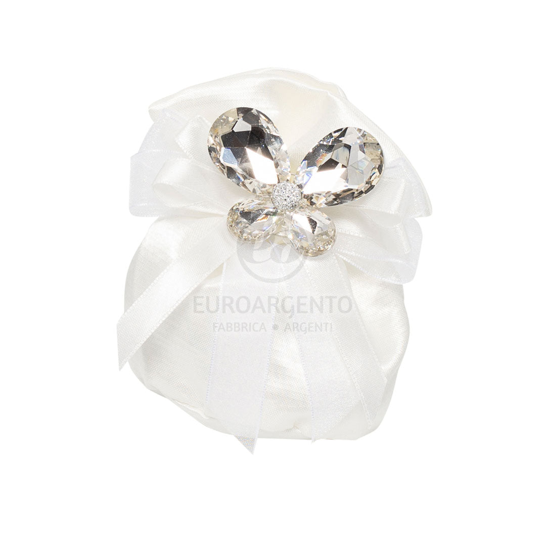 Pochette con spilla farfalla