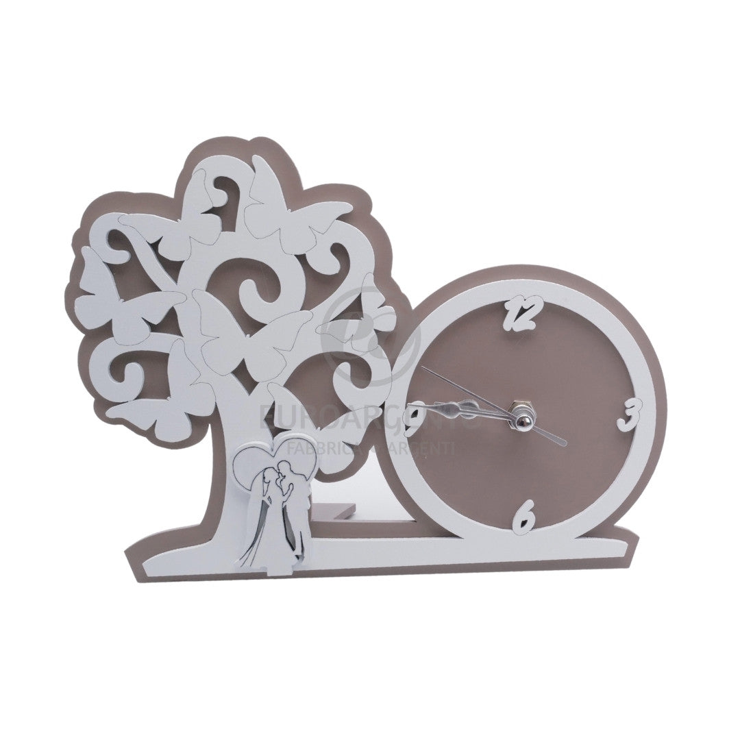 Orologio con albero della vita e sposi
