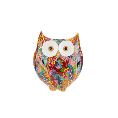 Salvadanaio gufo resina multicolor (grande)