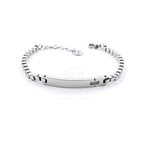 Bracciale con piastrina e zirconi (personalizzabile)