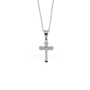 Collana croce zircone bianco