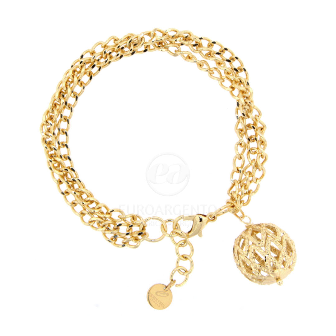 Bracciale in ottone con pendente sfera