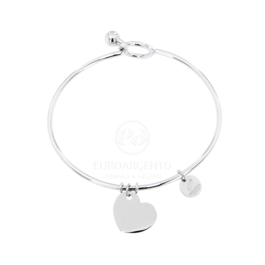 Bracciale rigido in acciaio cuore (personalizzabile)