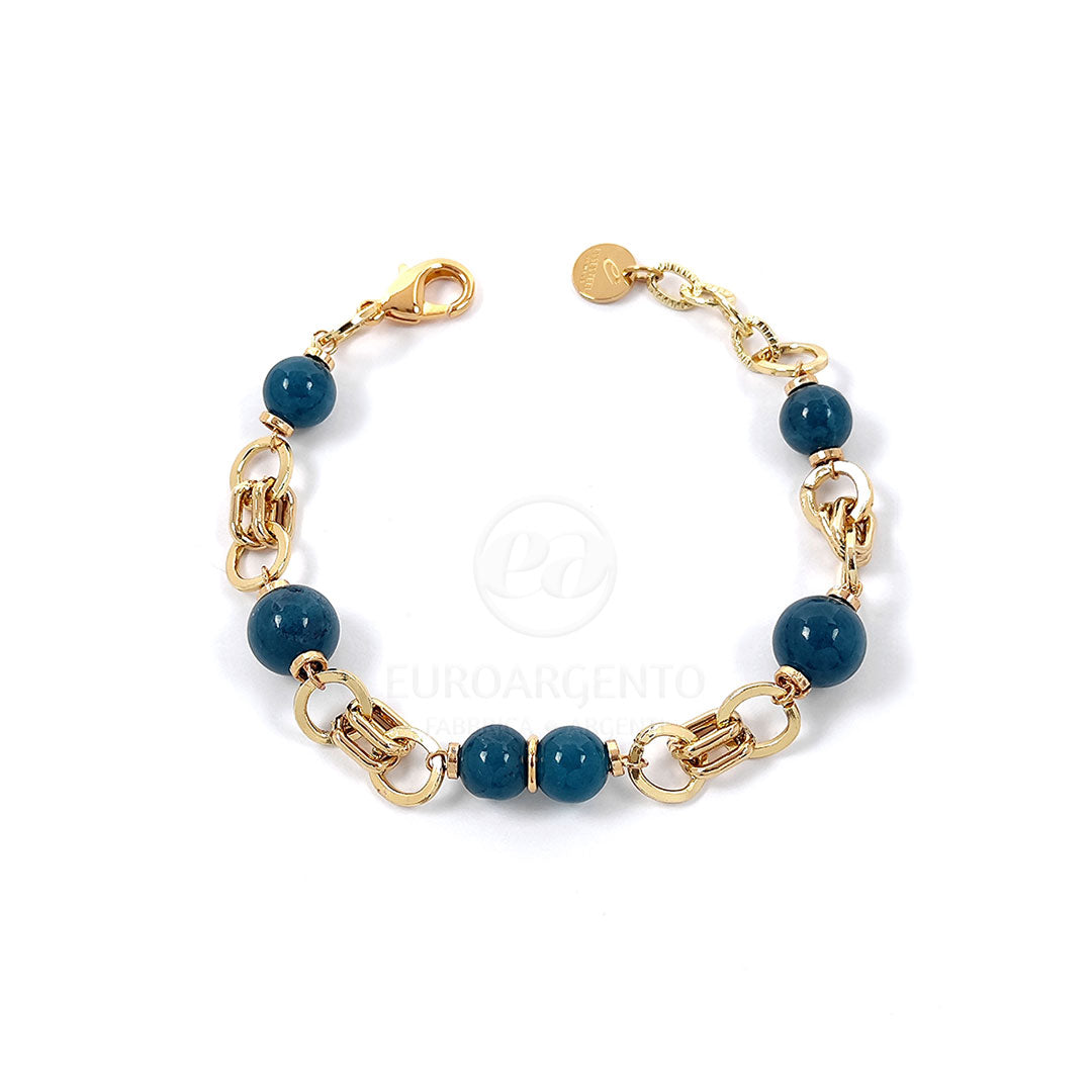 Bracciale in ottone con pietre ottanio